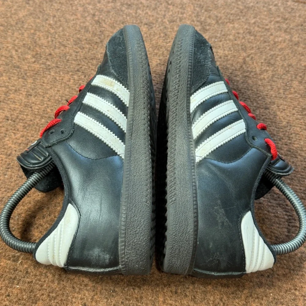 B+ shoes Adidas Samba Classic Black White Red Laces Kids Sneakers US 4 034563